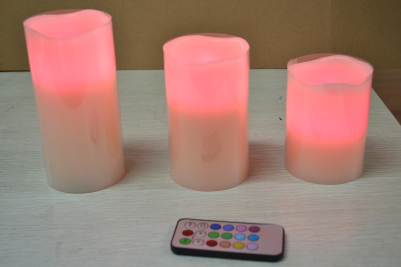 set of 3 led candle with remote control